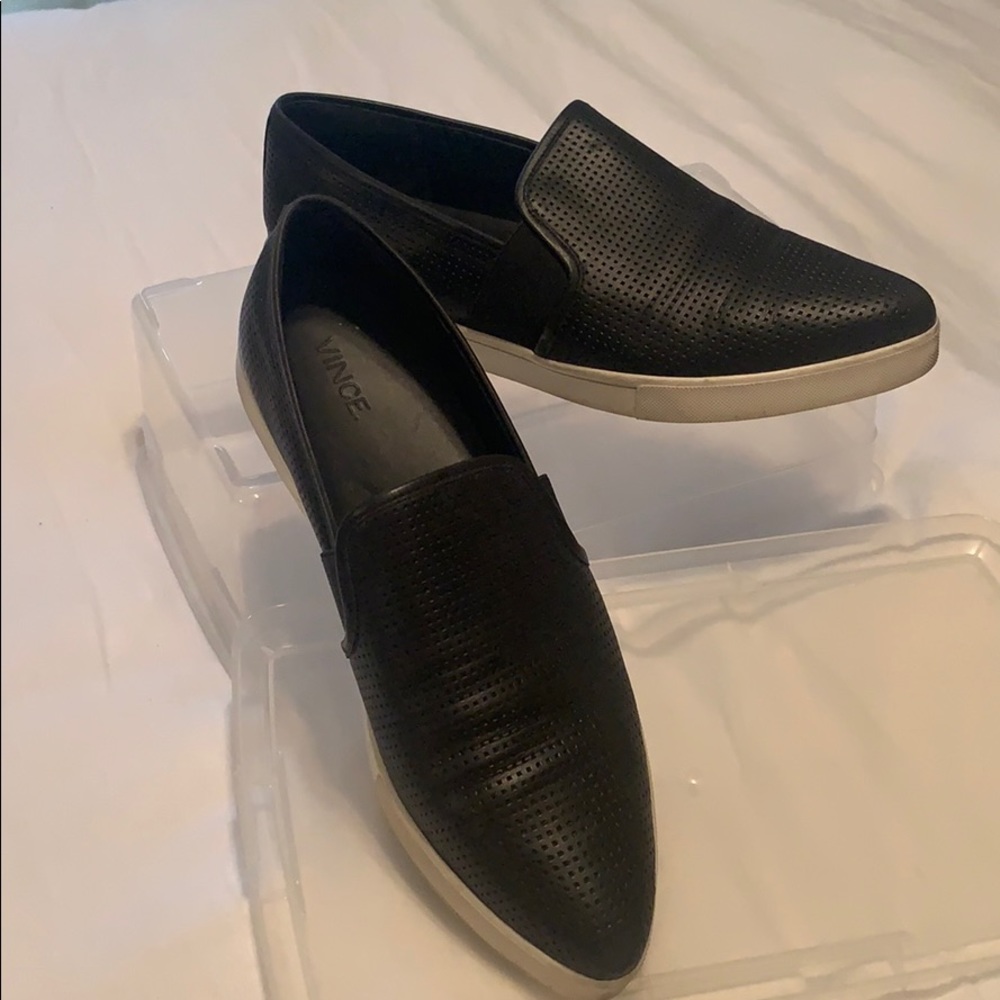 Vince Black Leather Sneakers
